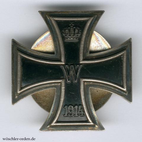 Preußen, Eisernes Kreuz 1914 I. Klasse, von K.M.ST., an Schraubscheibe