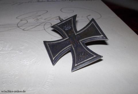 Preußen, Eisernes Kreuz 1870 I. Klasse, Verleihungsstück