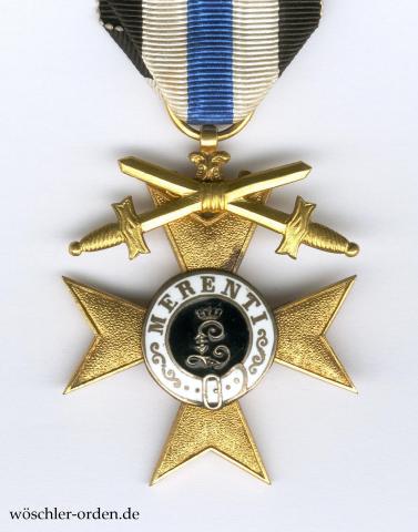 Bayern, Militär-Verdienstkreuz (3. Modell), 1. Klasse mit Schwertern (2. Typ) am Band für Kriegsverdienst, von Gebr. Hemmerle