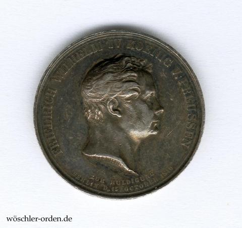 Preußen, Kleine Silberne Huldigungsmedaille Friedrich Wilhelm IV. für Berlin (1840)