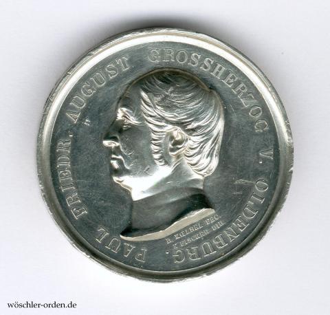 Oldenburg, Medaille zur Erinnerung an Großherzog Paul Friedrich August, Zinnabschlag