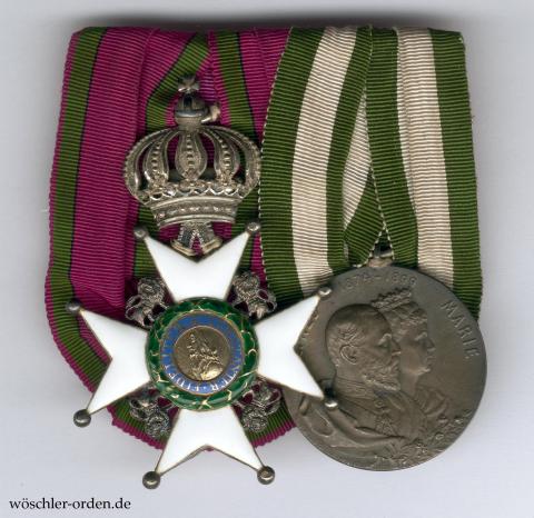 Sachsen-Coburg und -Gotha, Sachsen-Ernestinischer Hausorden, Ritterkreuz II. Klasse, an 2er Ordensschnalle