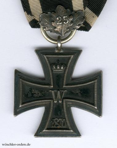 Preußen, Eisernes Kreuz 1870 II. Klasse, mit Jubiläums-Eichenlaub, Reduktion