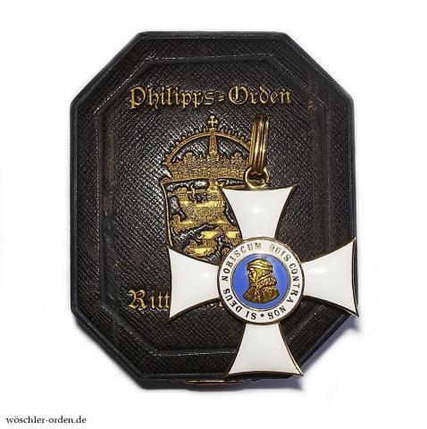 Hessen-Darmstadt, Philippsorden (2. Modell), Ritterkreuz I. Klasse, im Verleihungsetui