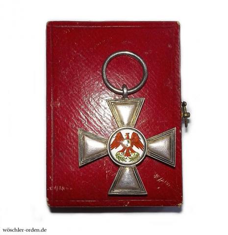 Preußen, Roter-Adler-Orden (5. Modell), IV. Klasse (1. Ausgabe), Reduktion, dazu Verleihungsetui