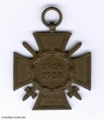Deutsches Reich, Ehrenkreuz für Frontkämpfer des Weltkrieges 1914–1918