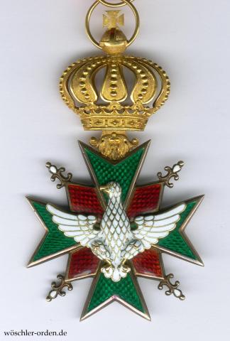 Sachsen-Weimar, Hausorden der Wachsamkeit oder vom Weißen Falken, Komturkreuz, Ausgabe für Zivilpersonen