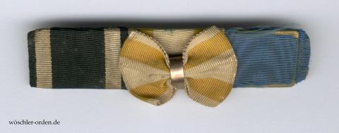 Preußen, Roter-Adler-Orden (5. Modell), III. Klasse mit der Schleife, leere 3er Ordensschnalle um 1864