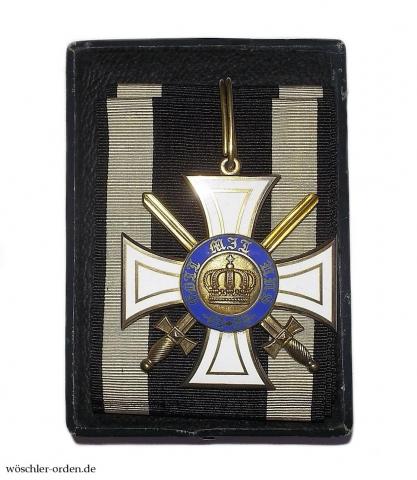 Preußen, Königlicher Kronenorden (3. Modell), II. Klasse mit Schwertern, von Joh. Wagner & Sohn, im Verleihungsetui