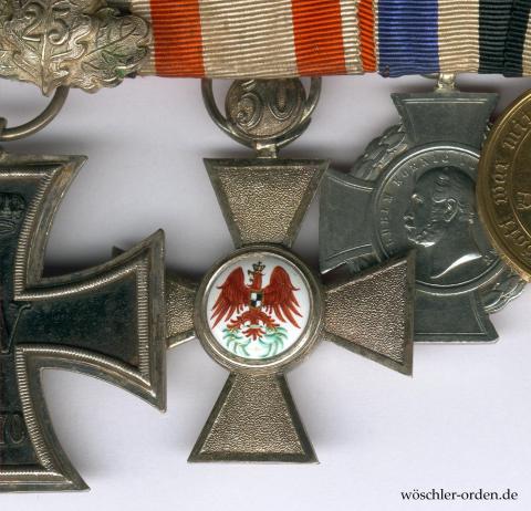 Preußen, Roter-Adler-Orden (5. Modell), IV. Klasse (2. Ausgabe) mit Jubiläumszahl 50, an 8er Ordensschnalle