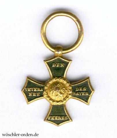 Bayern, Veteranen-Denkzeichen für die Feldzüge 1790 bis 1812, Miniatur