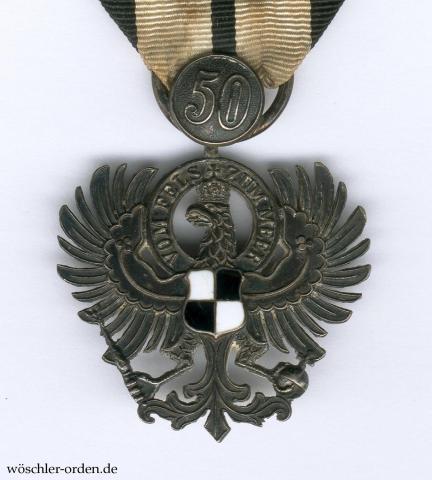 Preußen, Königlicher Hausorden von Hohenzollern, Adler der Inhaber mit Jubiläumszahl 50